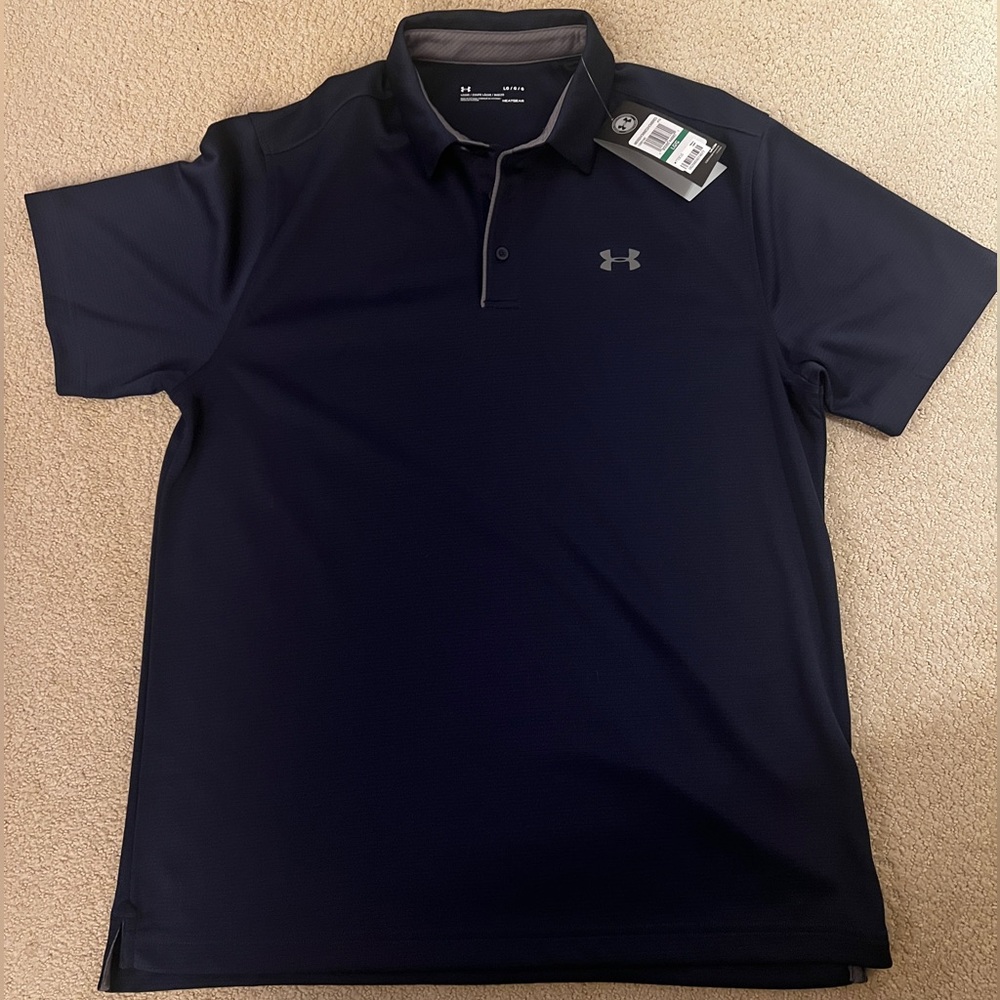 Under Armour Heatgear Navy Polo Shirt - Large